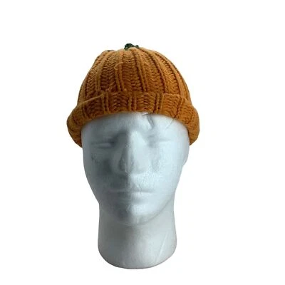 Gorro tejido Mud Pie Infantil Lindo Calabaza en el Parche Naranja Verde Otoño Foto 1 de 4