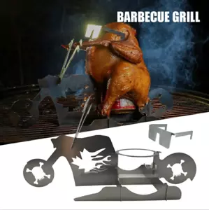 BBQ Beer Can Chicken Stand - Standing Chicken Steel Rack Motorcycle BBQ Grill - Bild 1 von 10