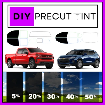 DIY PreCut Nano Carbon Window Tint Fits ANY CHEVY 2000-2025 FRONT TWO DOORS - Image 1 of 4