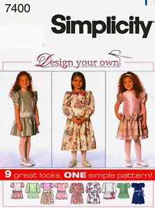 Vestido Simplicity 7400 Niñas 9 Estilos Costura Patrón Sin Cortar - Imagen 1 de 2