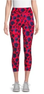 Way to Celebrate NUEVO♈Legging Capri Estampado Mujer Talla S(4-6)~Azul Marino/Rojo Floral Foto 1 de 4