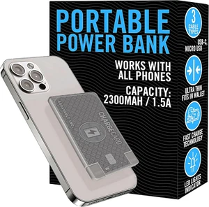 Aquavault Chargecard – Ultra Slim Emergency Power Bank (2300Mah) – Fits in Walle - Picture 1 of 12