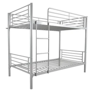 Modern Twin Over Twin Metal Bunk Beds Convertible Twin Size Bed Frame w/Ladder - Picture 1 of 10