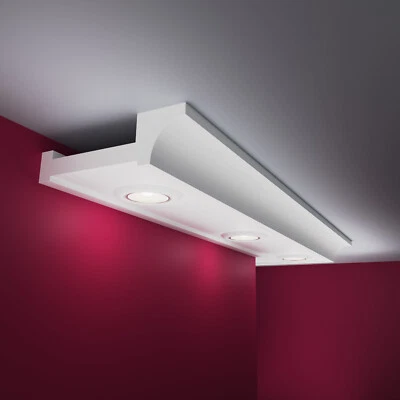 Baguettes en stuc ELHARE spot profil LED bande éclairage indirect lumière XPS... - Photo 1/4