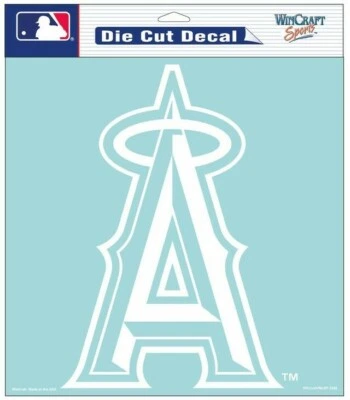 MLB LA Anaheim Angels Team Logo 8"x 8" White Die-Cut Auto Decal Sticker -NEW - Image 1 of 2