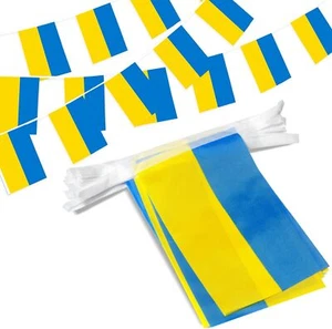 Anley Ukraine Schnur Flagge Wimpel Flagge patriotische Ereignisse Dekoration 38 Flaggen - Bild 1 von 7