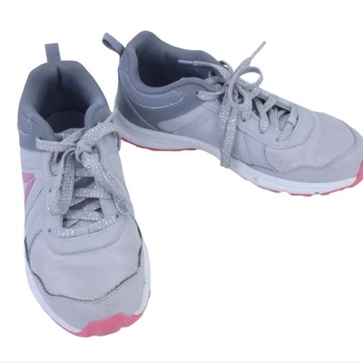 Reebok Athletic Snoes Sneakers Girls Size 4.5 Gray, Pink, Lace Up Tennis Shoes - Image 1 of 4