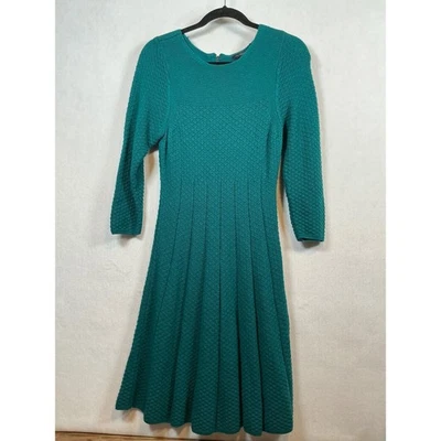 Vestido Suéter The Limited Tejido Verde Azulado Midi Funda Manga Larga Talla Pequeña Foto 1 de 4