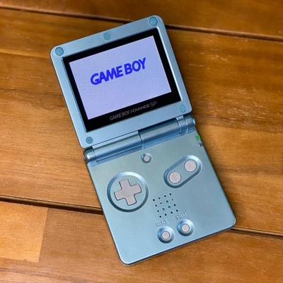 Nintendo Game Boy Advance GBA SP Pearl Blue System AGS 101 Brighter NEW - Image 1 of 2