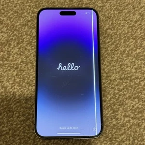 Apple iPhone 14 Pro Max | 128GB | Deep Purple | Unlocked | 90% BH | CRACKED - Afbeelding 1 van 11