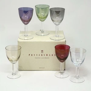 Juego de 6 vasos cordiales Pottery Barn multicolor brillo caja original vacaciones - Imagen 1 de 5