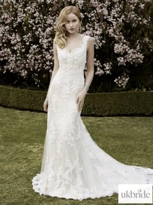Enzoani Lace Fitted Wedding Dress Size 12 - Picture 1 of 4