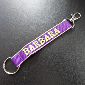 Barbara Lanyard Key Strap Keychain Personalized Novelty Name Gift Purple Green - Picture 1 of 5