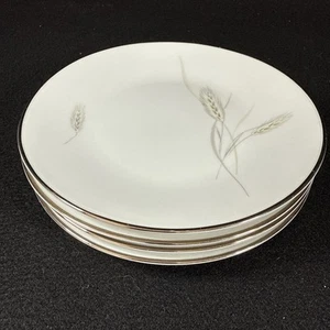 Vintage Rosenthal Regina Platinum Wheat Bread Plate Set Of 4 - Picture 1 of 4