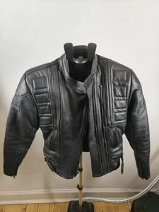 Belstaff women leather jacket biker/motorcycle heavy Size 10/M-S 18 inch Ptp - Picture 1 of 14
