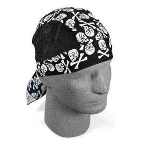 Diadema de trapo Du Doo banda ventilada calaveras blancas negras Henry sobre la parte superior calavera Foto 1 de 1