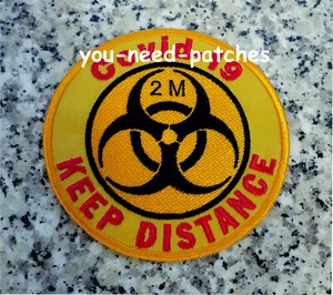 Quarantine Keep Distance 19 Biohazard Socialen Distanzieren Patch Aufnäher - Picture 1 of 1