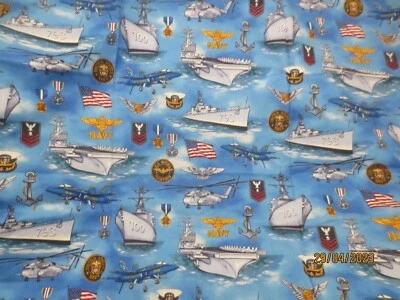 (2)1码x42英寸考夫曼联合我们站美国海军军用棉织物日本制造 — 第 1/4 张图片