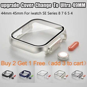 Für Apple Watch 44/45mm Change To Ultra 49mm Cover mit Krone PC Schutzhülle - Bild 1 von 37