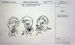 Disney's Kim Possible 2002 Estudio de Producción Copia Personaje Modelo Guía Página - Imagen 1 de 2