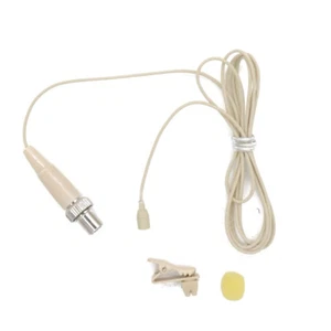 Beige Lavalier Wireless Lapel mics for MiPro transmitters Microphone 4-Pin Lock - Picture 1 of 3