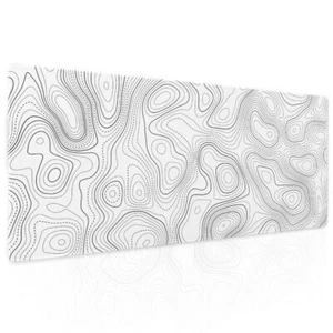 Gaming Non-Slip Line Pattern Desk Pad Mice Mat Mouse Pad White Black - Photo 1/8