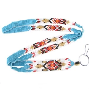 NEU HANDGEFERTIGT BLAUGOLD FARBE PERLEN SCHILDKRÖTE PERLEN AUSWEIS HALTER SCHLÜSSELBAND I23/1 - Bild 1 von 6