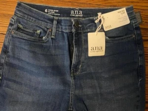 A.N.A. a new approach Denim Jeans - High Rise Flare - Dark Rinse - Size 6 - NEW! - Picture 1 of 4