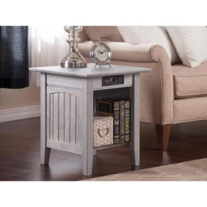 AFI End Table 22" H X 20" W, Rectangle Solid Wood Material W/ Charging Station - Picture 1 of 5