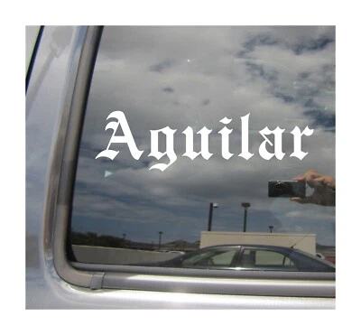 Aguilar - Old English Last Name Surname Car Vinyl Decal Window Sticker 22044 - Image 1 of 2