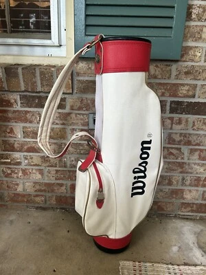 Bolsa de golf Wilson vintage roja/blanca con correa Foto 1 de 4