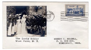 #789 West Point 5c Army FDC 1937 - Beazell Photo #18b "The Lucky Soldier" - Picture 1 of 2