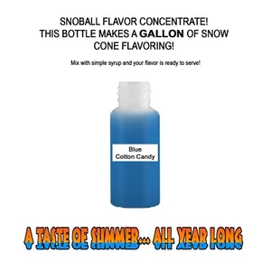 Blue COTTON CANDY SYRUP MIX SNOW CONE Flavor GALLON CONCENTRATE #1 - Picture 1 of 1