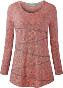 Kimmery Workout Tops for Women Long Sleeve Shirts X-Large, 7 Orange - Picture 1 of 7