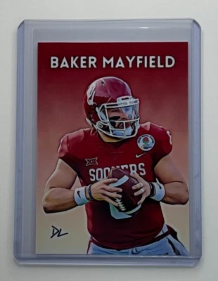Tarjeta coleccionable Baker Mayfield edición limitada firmada por artista Oklahoma Sooners 3/10 Foto 1 de 2