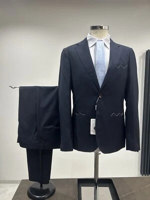 ABITO UOMO MADE IN ITALY BLU LANA TASMANIA SLIM FIT DR 7 46 A 60 AUTUNNO INVERNO - Image 1 of 4