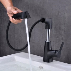 Sink Basin Taps Kitchen Pull Out Tap Bathroom Faucet 360° Rotatable Brass Faucet - Picture 1 of 9