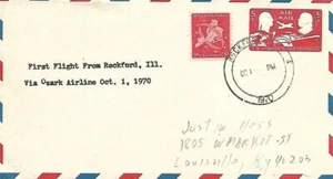First Jet Airmail Flight Rockford IL October 1 1970 AAMC#J1611 - Picture 1 of 1
