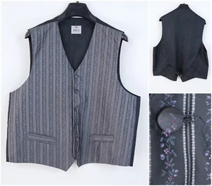 Mens Waistcoat XL Size UK 46 Grey Floral BRICE Formal Dress Vest - Picture 1 of 11