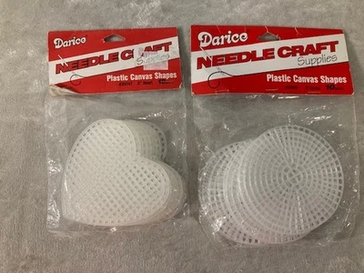 Darice Plástico Lienzo Formas 3" Corazones y 3" Círculos Blanco 20 Piezas Aguja Artesanal Foto 1 de 4