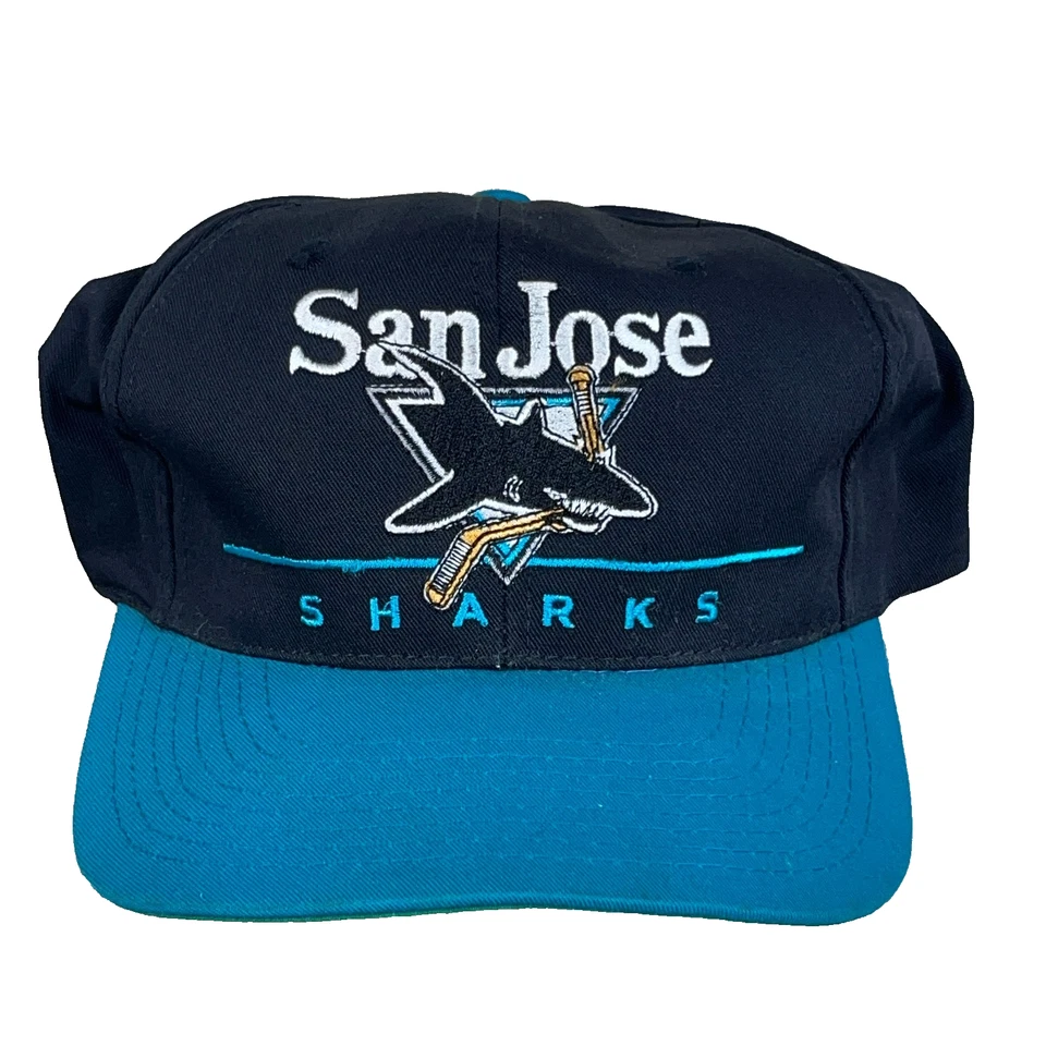 De colección San Jose Sharks Sombrero Gorra Snapback Negro Teal Bar Años 90 NHL Hockey Adulto Foto 1 de 4