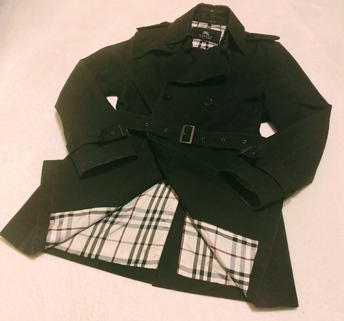 Trench coat uomo Burberry Black Label taglia M nero dettagli vintage