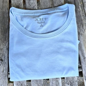 New J. CREW Pale Blue Slim Fit Pima Cotton T-Shirt Top Small S - Picture 1 of 2