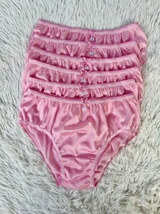 7 Pink Bikini Nylon Panties Underwear Woman Silky Soft Smooth Dry Briefs Size XL - Picture 1 of 9