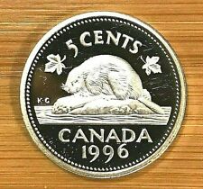 1996 Canadian Silver Proof 5 Cent Nickel