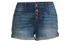No Boundaries Juniors' Low-Rise Button-Front Shorts - Picture 1 of 2