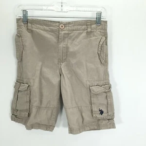 U.S. Polo Assn. Shorts Boys 12 Beige Cargo Denim - Picture 1 of 7