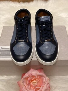Jimmy Choo Miami Sneakers Dusk Blue Size 39.5 - Picture 1 of 12