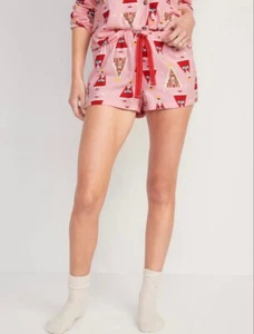 Old Navy Women’s Size XXL ~ Flannel Boxer Pajama Shorts ~ Pink With Santa  ..$17 - Picture 1 of 2