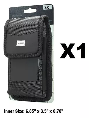 3XL RUGGED CELL PHONE VERTICAL POUCH WITH METAL CLIP BELT LOOP HOLSTER+CARD SLOT - Image 1 of 4